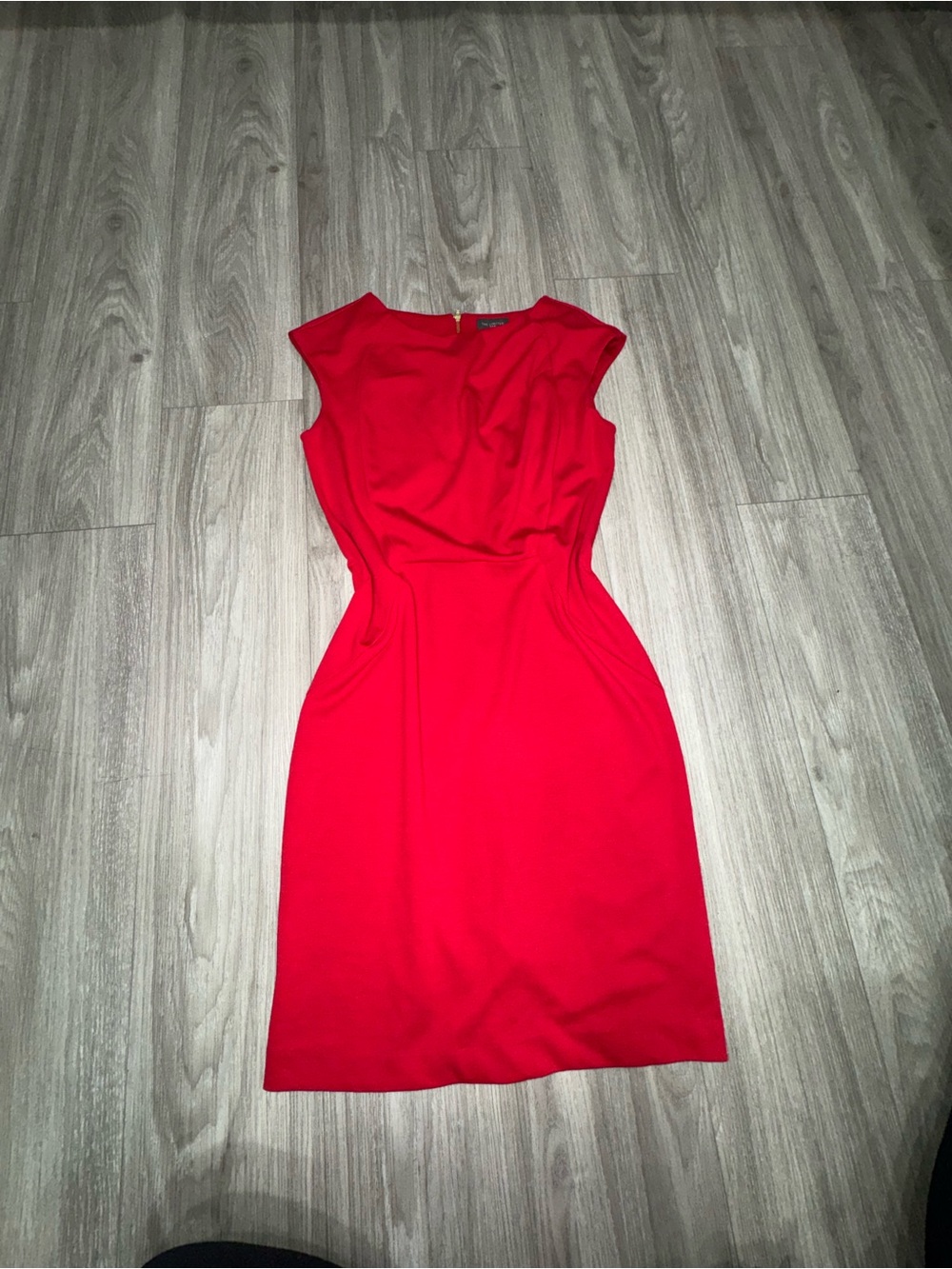 The Limited Red Sleeveless Midi Sheath Dress